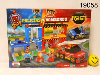 Imagen de BLOQUES "RASTI" POLICIA - BOMBERO 250 PIEZAS Y 2 MUÑECOS 9.24